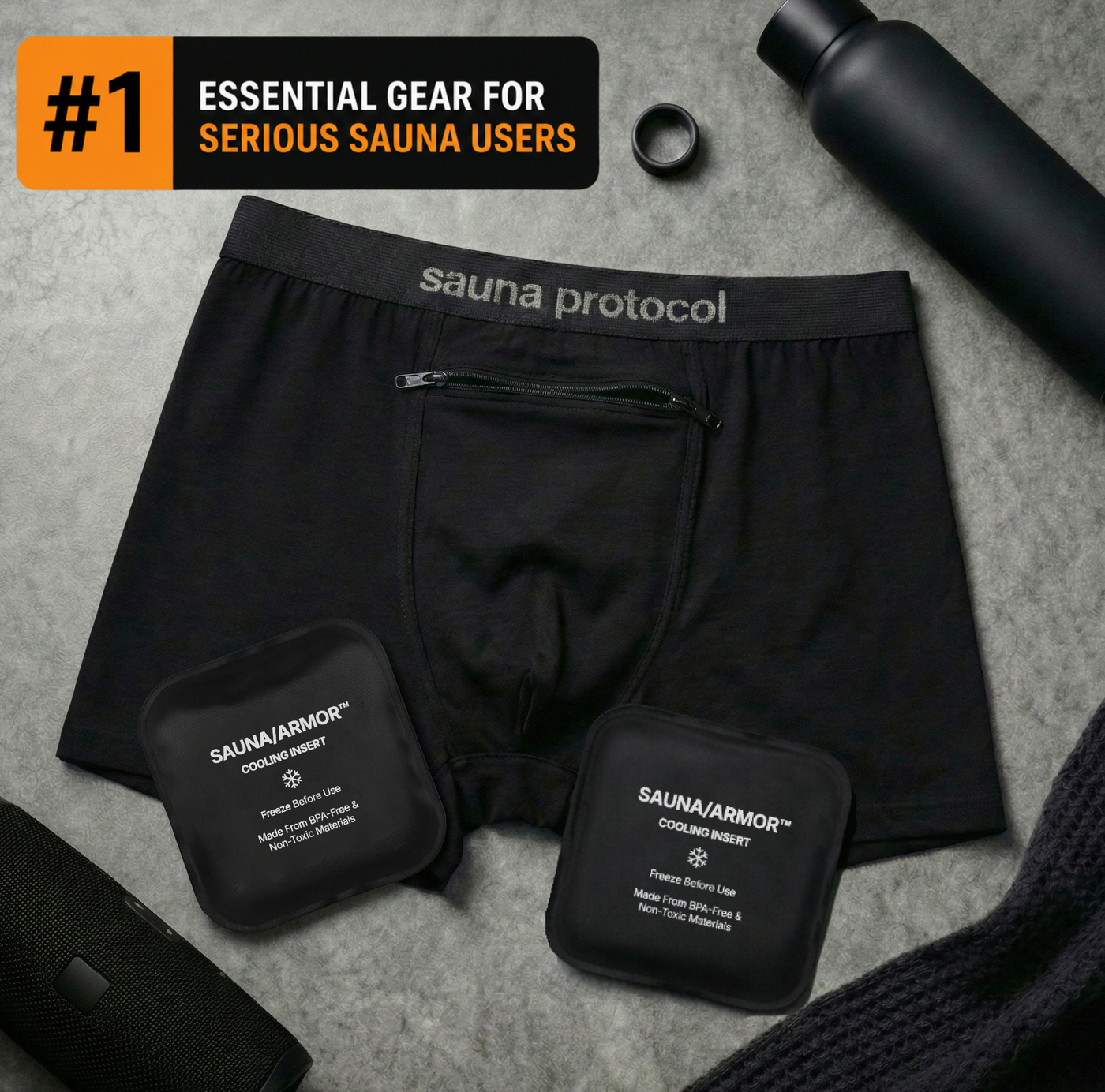 SaunaArmor™ Targeted Cooling Sauna Briefs (100% Cotton)